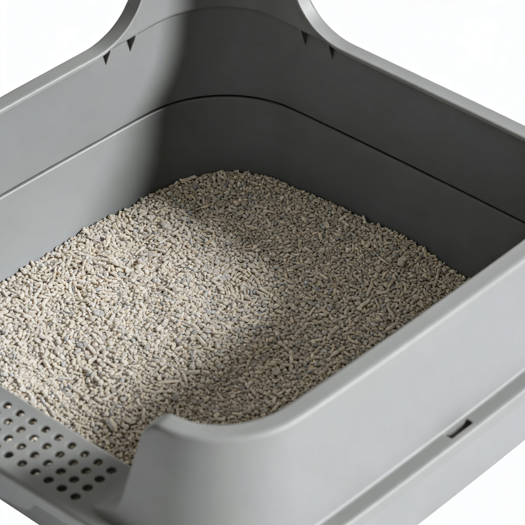 Davings Large Cat Litter Box High Sided Entry Cat Litter Pan 50 x 40 x 22 CM, Anti-Splashing Deep Tall Cat Boxes for Indoor Cats Basics Kitty Litter Box (Grey