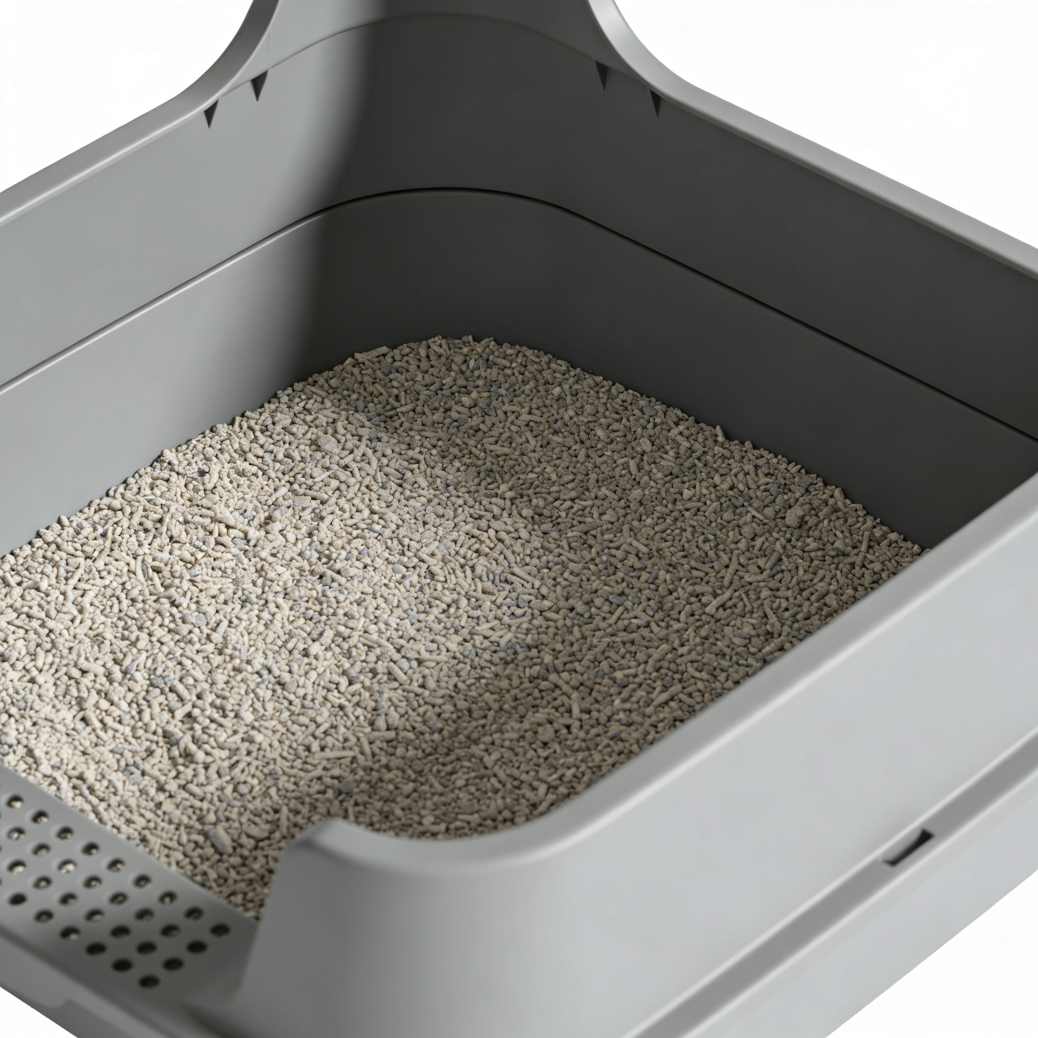 Davings Large Cat Litter Box High Sided Entry Cat Litter Pan 50 x 40 x 22 CM, Anti-Splashing Deep Tall Cat Boxes for Indoor Cats Basics Kitty Litter Box (Grey