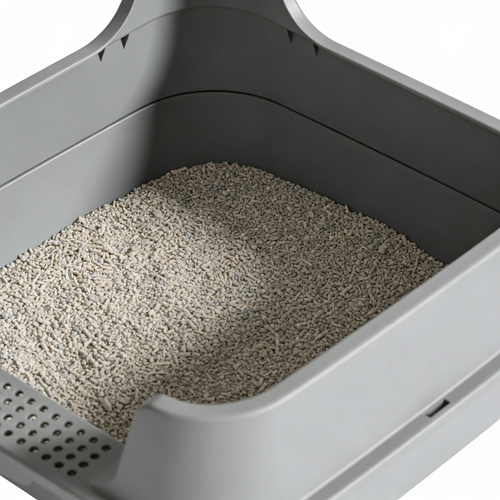 Davings Large Cat Litter Box High Sided Entry Cat Litter Pan 50 x 40 x 22 CM, Anti-Splashing Deep Tall Cat Boxes for Indoor Cats Basics Kitty Litter Box (Grey
